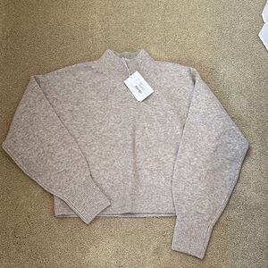 & Other Stories Heather Beige Cowl Neck Sweater